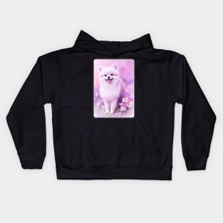 Pomeranian Watercolor Portrait 1 Kids Hoodie